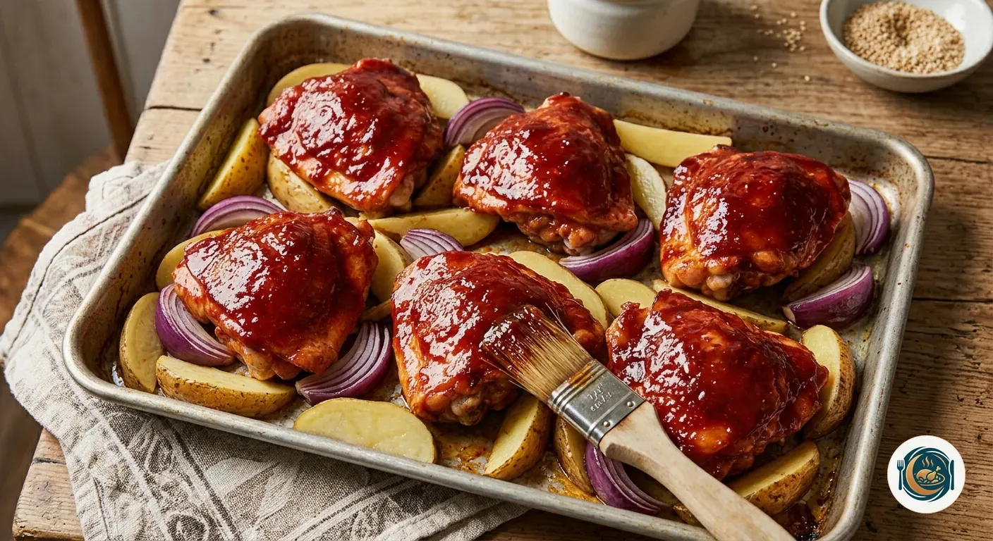 Contramuslos de pollo untados con glaseado de gochujang